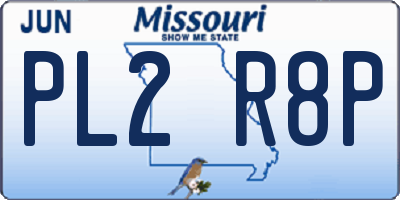 MO license plate PL2R8P