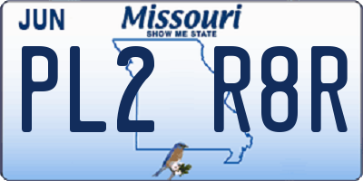 MO license plate PL2R8R