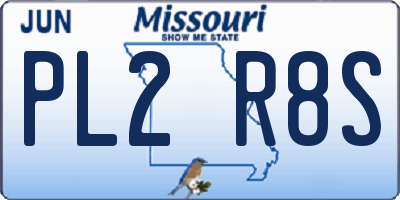 MO license plate PL2R8S