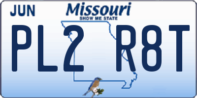 MO license plate PL2R8T