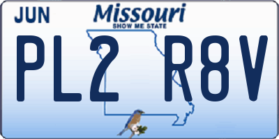 MO license plate PL2R8V