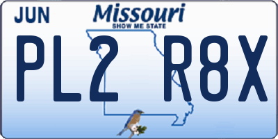 MO license plate PL2R8X