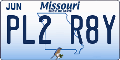 MO license plate PL2R8Y