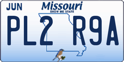 MO license plate PL2R9A