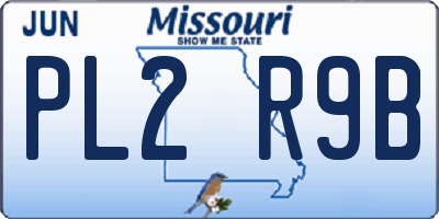 MO license plate PL2R9B
