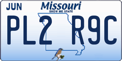 MO license plate PL2R9C