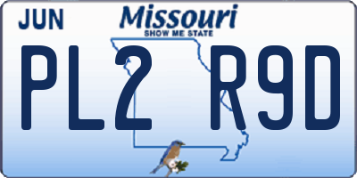 MO license plate PL2R9D
