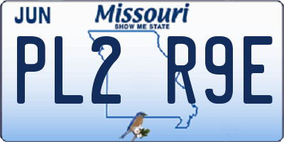 MO license plate PL2R9E
