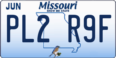 MO license plate PL2R9F