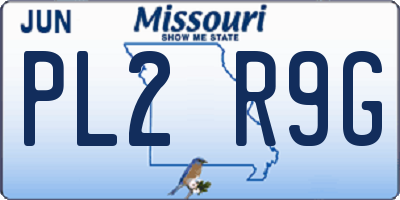 MO license plate PL2R9G