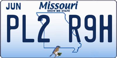 MO license plate PL2R9H
