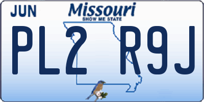 MO license plate PL2R9J