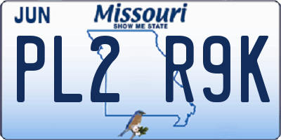 MO license plate PL2R9K