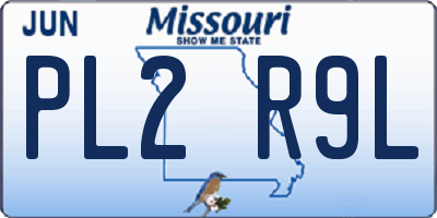 MO license plate PL2R9L