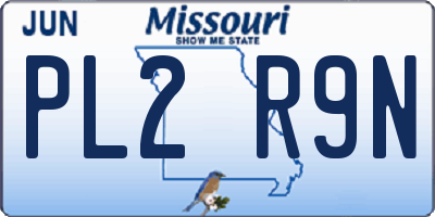MO license plate PL2R9N