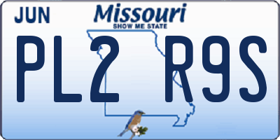 MO license plate PL2R9S