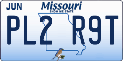 MO license plate PL2R9T