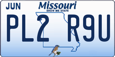 MO license plate PL2R9U