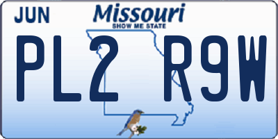 MO license plate PL2R9W