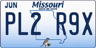 MO license plate PL2R9X