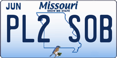 MO license plate PL2S0B