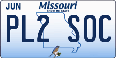MO license plate PL2S0C