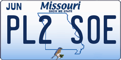 MO license plate PL2S0E