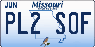 MO license plate PL2S0F