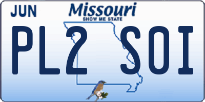 MO license plate PL2S0I