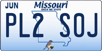 MO license plate PL2S0J