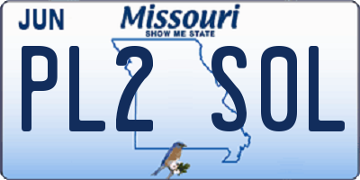 MO license plate PL2S0L
