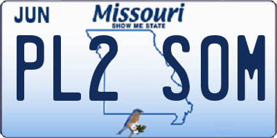 MO license plate PL2S0M