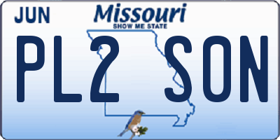 MO license plate PL2S0N