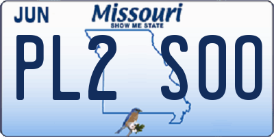 MO license plate PL2S0O