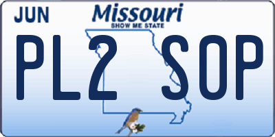 MO license plate PL2S0P