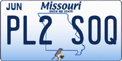 MO license plate PL2S0Q