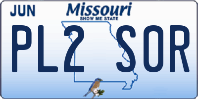 MO license plate PL2S0R