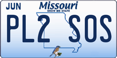 MO license plate PL2S0S