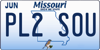 MO license plate PL2S0U