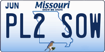 MO license plate PL2S0W