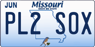 MO license plate PL2S0X