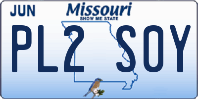 MO license plate PL2S0Y