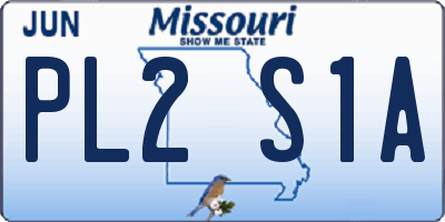MO license plate PL2S1A