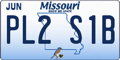 MO license plate PL2S1B