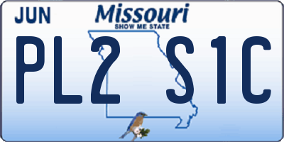 MO license plate PL2S1C
