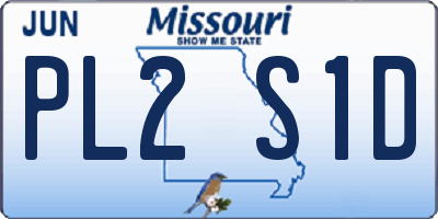 MO license plate PL2S1D