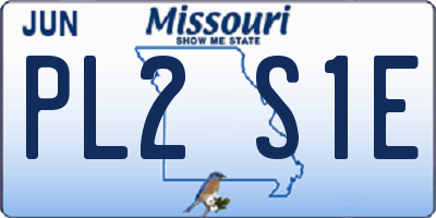 MO license plate PL2S1E