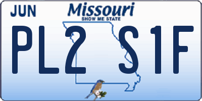 MO license plate PL2S1F