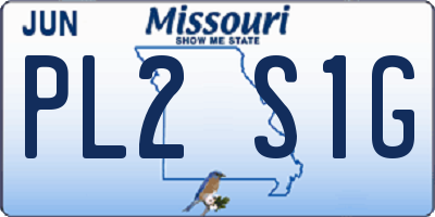 MO license plate PL2S1G