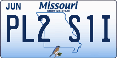 MO license plate PL2S1I